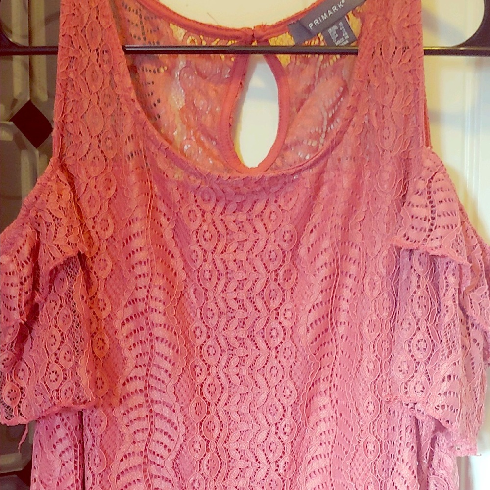 ***NWOT***Dark Pink Cold Shoulder Top